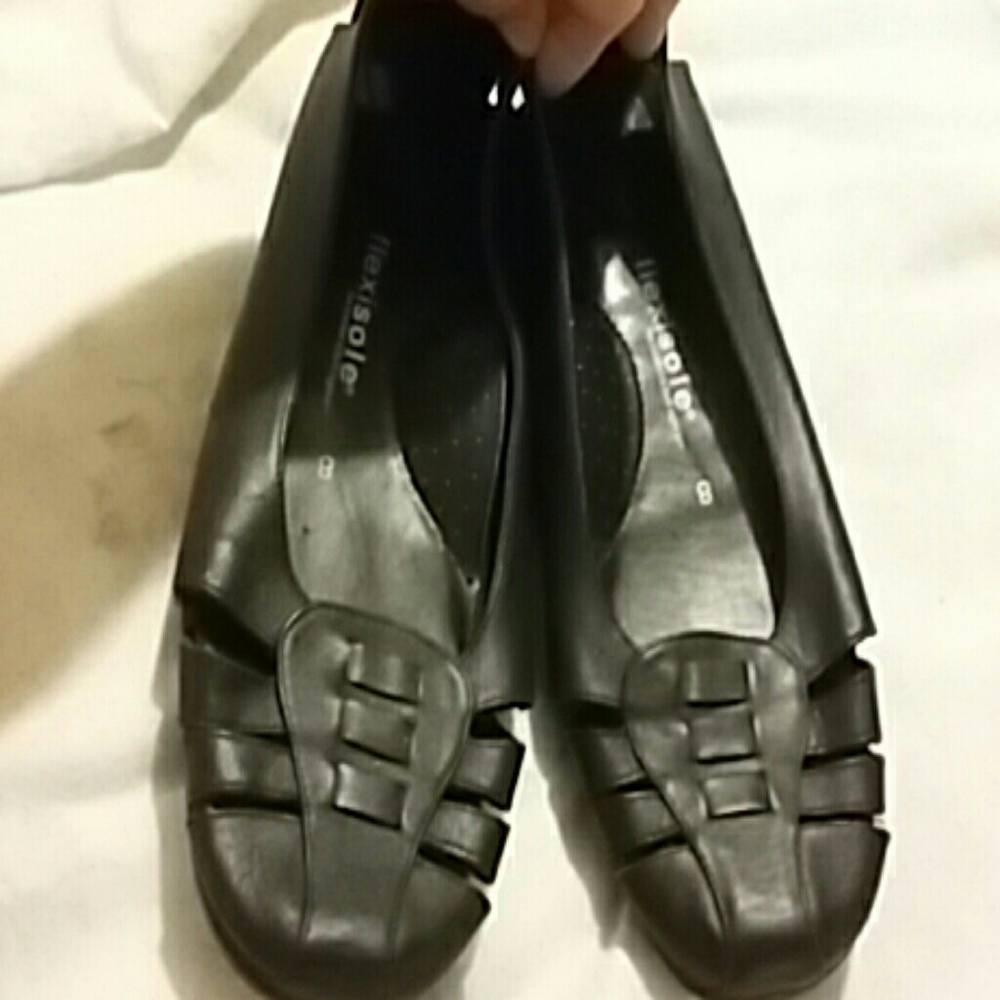 FLEXISOLE leather slip on golfer, black Shoes women's l